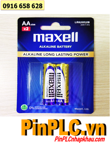Maxell LR6(GD)2B; Pin AA 1.5v Maxell LR6(GD)2B Alkaline Long Lasting Power chính hãng (Vỉ 2viên)